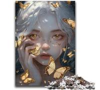 Puzzle da 1000 pezzi per adulti e adolescenti, giocattolo educativo per l'apprendimento di una ragazza farfalla, ideale come regalo per tutta la famiglia, 50x75cm