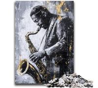 Puzzle da 1000 pezzi per adulti e adolescenti, giochi educativi fai da te con pittura a olio su sassofono, ideale come regalo per tutta la famiglia, 50x75cm