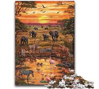 Puzzle da 1000 pezzi per adulti e adolescenti, giochi educativi sul mondo degli animali africani, decorazione da parete, regali unici per compleanno e Natale, 26x38cm