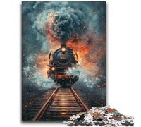 Puzzle da 1000 pezzi per adulti e adolescenti, gioco educativo per famiglie sui treni a vapore, ideale come regalo per tutta la famiglia, dai 14 anni in su, 26x38cm