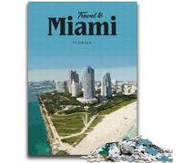 Puzzle da 1000 pezzi per adulti e adolescenti, gioco educativo Visita Miami, decorazione da parete, compleanno e Natale (dimensioni 38x52cm)