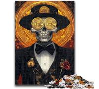 Puzzle da 1000 pezzi per adulti e adolescenti, gioco impegnativo con scheletro Bitcoin, ideale come regalo per tutta la famiglia, 26x38cm