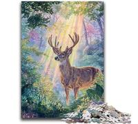 Puzzle da 1000 pezzi per adulti e adolescenti, gioco stimolante con cervi nella giungla, ideale come regalo per tutta la famiglia, 50x75cm