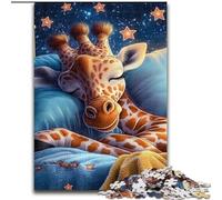 Puzzle da 1000 pezzi per adulti e adolescenti, giraffa addormentata, per gioco educativo, giocattolo, arredamento unico per la casa e regali (dimensioni 50x75cm)