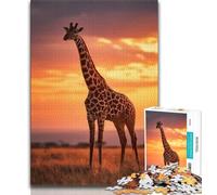 Puzzle da 1000 pezzi per adulti e adolescenti, giraffa africana, sfida di intelligenza cerebrale, giocattoli avvincenti, regalo di compleanno, regali, arte murale (75x50cm)