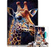 Puzzle da 1000 pezzi per adulti e adolescenti, giraffa dipinta a inchiostro, puzzle per adolescenti, giochi educativi per la famiglia, regalo per la decorazione della casa (dimensioni 75x50cm)