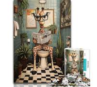 Puzzle da 1000 pezzi per adulti e adolescenti Giraffa nel water, gioco stimolante ideale come regalo per tutta la famiglia (38x26cm)