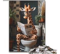 Puzzle da 1000 pezzi per adulti e adolescenti Giraffa nel water, per bambini dai 14 anni in su, ideale come regalo per tutta la famiglia e gli amici (dimensioni 26x38cm)