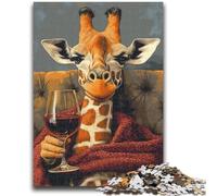 Puzzle da 1000 pezzi per adulti e adolescenti Giraffa sul divano per età 14 anni e oltre Giochi per famiglie Gioco di Natale Regali per donne 50x75cm