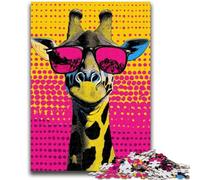 Puzzle da 1000 pezzi per adulti e adolescenti Giraffe Art per bambini dai 14 anni in su, ideale come regalo per tutta la famiglia, 50x75cm