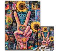 Puzzle da 1000 pezzi per adulti e adolescenti, Girasole, Gesto di Ciao, Puzzle in legno, Giochi divertenti, Ideale come regalo per tutta la famiglia, per età 14 anni, 50X75cm