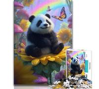 Puzzle da 1000 pezzi per adulti e adolescenti Girasole Panda Puzzle da 1000 pezzi, giochi divertenti per famiglie, ideale come regalo per tutta la famiglia (dimensioni 75x50cm)