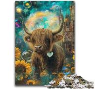 Puzzle da 1000 pezzi per adulti e adolescenti Girasole Yak Giocattolo Gioco intellettuale per la decorazione della casa per età 14 anni in su 50x75cm