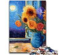 Puzzle da 1000 pezzi per adulti e adolescenti, Girasoli di Van Gogh, giochi educativi, decorazione per la casa, ideale come regalo per tutta la famiglia, 38x26cm
