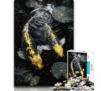 Puzzle da 1000 pezzi per adulti e adolescenti Golden Koi, antistress, per trascorrere il tempo libero, con Babbo Natale, 50x75cm