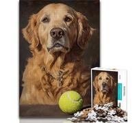 Puzzle da 1000 pezzi per adulti e adolescenti, Golden Retriever che gioca a tennis, sfida di intelligenza cerebrale, giocattoli avvincenti, regalo di compleanno, regali, arte murale 75x50cm