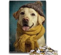 Puzzle da 1000 pezzi per adulti e adolescenti, Golden Retriever con cappello Difficile da completare, ma divertente e umoristico compleanni e anniversari 50x75cm