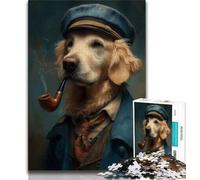 Puzzle da 1000 pezzi per adulti e adolescenti, Golden Retriever Detective, giochi educativi, decorazioni per la casa, decorazioni e regali unici, 38x26cm