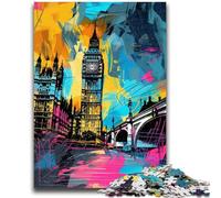 Puzzle da 1000 pezzi per adulti e adolescenti, graffiti, Big Ben, 1000 pezzi per adolescenti, ideale come regalo educativo per tutta la famiglia (26x38cm)