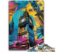 Puzzle da 1000 pezzi per adulti e adolescenti Graffiti Big Ben per età 14+ Gioco intellettuale Regali di compleanno di Natale 50x75cm