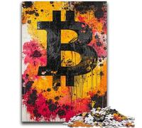 Puzzle da 1000 pezzi per adulti e adolescenti Graffiti Bitcoin Arte a carboncino Staycation Kill Time per la decorazione della casa 26x38cm