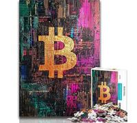 Puzzle da 1000 pezzi per adulti e adolescenti Graffiti Bitcoin, gioco stimolante, ideale come regalo per tutta la famiglia (38x26cm)