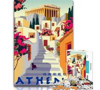 Puzzle da 1000 pezzi per adulti e adolescenti, Grecia, Atene, viaggio, sfida all'intelligenza cerebrale, giocattoli avvincenti per la decorazione della casa, 75x50cm