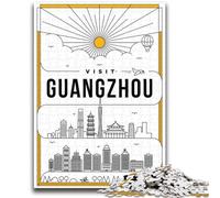 Puzzle da 1000 pezzi per adulti e adolescenti Guangzhou Cina Antistress Sfida difficile Migliora l'amore tra coppie (dimensioni 38x26cm)