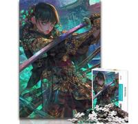 Puzzle da 1000 pezzi per adulti e adolescenti, guerriera ninja giapponese, puzzle per adolescenti, giochi educativi per la famiglia, regalo per la decorazione della casa (dimensioni 38x26cm)