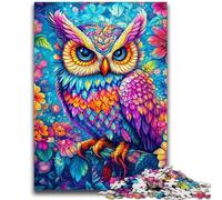Puzzle da 1000 pezzi per adulti e adolescenti, gufo colorato, gioco stimolante e gioco per famiglie, un'opera d'arte per bambini dai 14 anni in su, 26x38cm