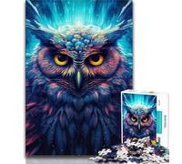 Puzzle da 1000 pezzi per adulti e adolescenti, gufo dei sogni, antistress, per ammazzare il tempo, lista dei desideri con Babbo Natale, 75x50cm