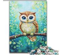 Puzzle da 1000 pezzi per adulti e adolescenti, gufo in piedi su un albero, giochi educativi, decorazione per la casa, ideale come regalo per tutta la famiglia (dimensioni 26x38cm)