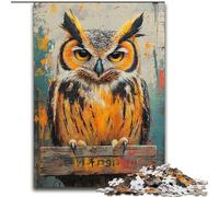 Puzzle da 1000 pezzi per adulti e adolescenti, gufo misterioso, giochi educativi, decorazione per la casa, adatto per la decorazione del desktop dimensioni 50x75cm