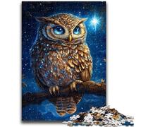 Puzzle da 1000 pezzi per adulti e adolescenti Gufo nel cielo notturno Giocattolo educativo antistress Regali di Babbo Natale segreto per età 14 50x75cm