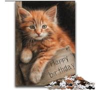 Puzzle da 1000 pezzi per adulti e adolescenti "Happy Birthday Cat", per gioco educativo, regalo per tutta la famiglia, 38x52cm