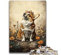 Puzzle da 1000 pezzi per adulti e adolescenti, Happy Corgi, antistress, sfida difficile, ideale come regalo per tutta la famiglia, 50x75cm