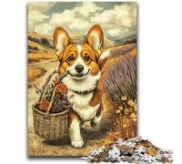 Puzzle da 1000 pezzi per adulti e adolescenti, Happy Corgi, giochi educativi, decorazioni per la casa, regalo di compleanno, regali per età 14+, 50x75cm