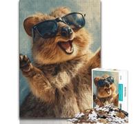 Puzzle da 1000 pezzi per adulti e adolescenti Happy Quokka, giocattoli educativi per l'apprendimento, giochi per famiglie, adatti per la decorazione del desktop (38x26cm)