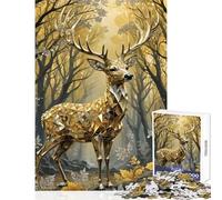 Puzzle da 1000 pezzi per adulti e adolescenti Il cervo Kintsugi Decorazione per la casa Giocattoli Opere d'arte Regalo Giochi divertenti Migliorare l'amore tra coppie Dimensioni 38x26cm
