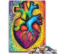 Puzzle da 1000 pezzi per adulti e adolescenti Il cuore colorato aiuta il cervello a esercitare i giocattoli avvincenti per coltivare la pazienza Decorazione da parete 50x75cm