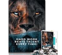 Puzzle da 1000 pezzi per adulti e adolescenti. Il duro lavoro batte il talento. Puzzle per adolescenti,giochi divertenti,decorazioni da parete,regali unici per compleanno e Natale (38x26cm).