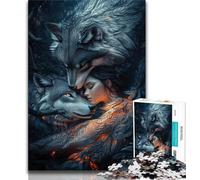 Puzzle da 1000 pezzi per adulti e adolescenti, Il lupo e la ragazza adolescente, gioco educativo per famiglie, adatto per la decorazione della scrivania (dimensioni 38x26cm)