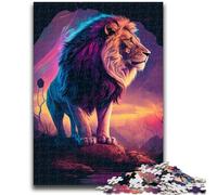 Puzzle da 1000 pezzi per adulti e adolescenti Il Re Leone, giocattolo educativo antistress, regali di Babbo Natale segreto per bambini di 14 anni, 26x38cm