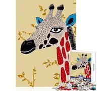 Puzzle da 1000 pezzi per adulti e adolescenti illustrazione del ritratto della giraffa decorazione per la casa giocattoli opere d'arte regali giochi divertenti migliorare l'amore tra coppie50x75cm