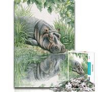 Puzzle da 1000 pezzi per adulti e adolescenti, ippopotamo della giungla, antistress, per ammazzare il tempo durante le vacanze, per migliorare l'amore tra coppie (75x50cm)