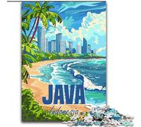 Puzzle da 1000 pezzi per adulti e adolescenti, isola di Giava, Indonesia, per bambini dai 14 anni in su, giocattoli educativi, giochi per famiglie, regalo di compleanno, 50x75cm