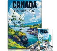 Puzzle da 1000 pezzi per adulti e adolescenti, Isola di Vancouver, Canada, per ammazzare il tempo durante le vacanze Ogni pezzo è unico Gioco divertente e stimolante per tutta la famiglia, 75x50cm