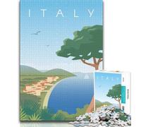 Puzzle da 1000 pezzi per adulti e adolescenti, Italia, giocattoli educativi per l'apprendimento, giochi per famiglie, adatti per la decorazione del desktop (75x50cm)