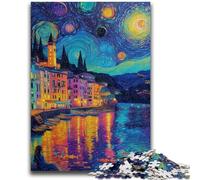 Puzzle da 1000 pezzi per adulti e adolescenti, Italia sotto il cielo notturno, antistress, sfida difficile, migliora l'amore tra coppie, 26x38cm