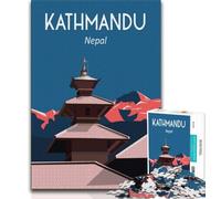 Puzzle da 1000 pezzi per adulti e adolescenti Kathmandu Nepal Everest, giocattoli educativi per l'apprendimento, giochi per famiglie che migliorano l'amore tra coppie (75x50cm)